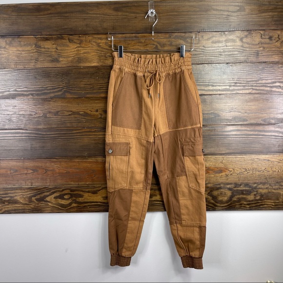 Alice + Olivia Tribeca Patchwork Jogger Pants In Carmel New - Picture 3 of 8